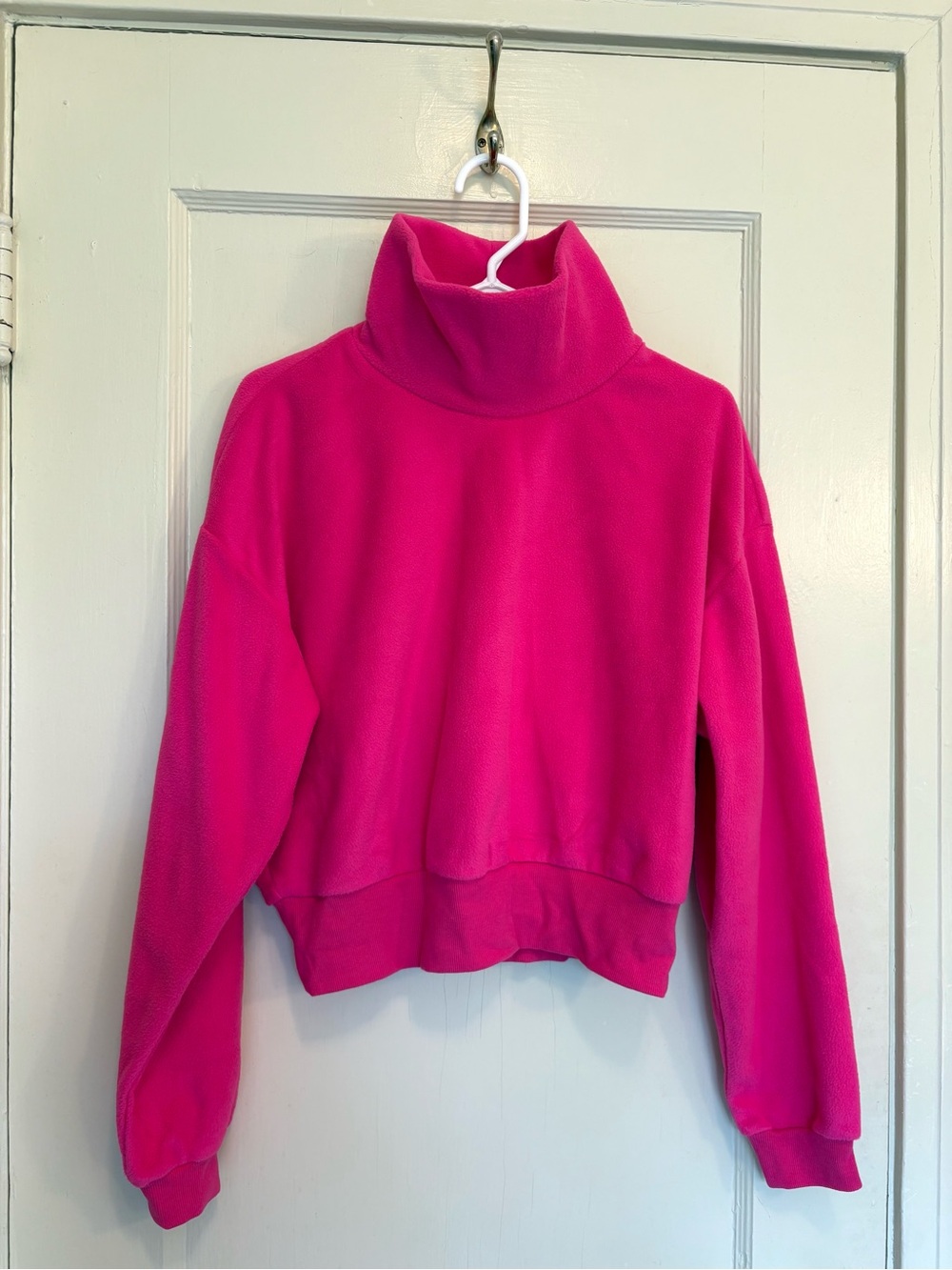 Women’s Fleece mock neck Sweatshirt - Hot Pink